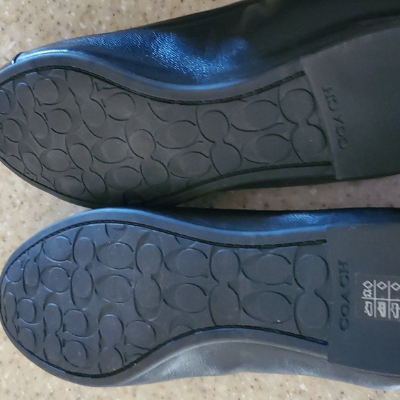 Coach Black Cap Toe Flats Ballet sz 6 - Picture 3 of 4